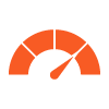 orange gauge showing a high level of measurement representing performance or progress towards a goal seven indicators of success