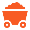 orange construction cart filled with dirt for digging and excavation tasks